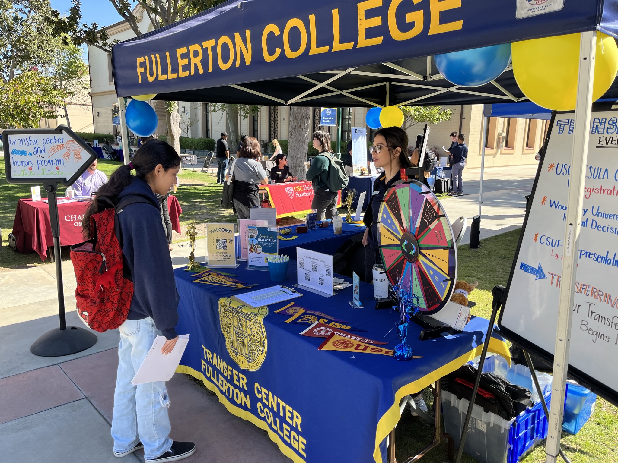 image of student at a Transfer Center tabling event