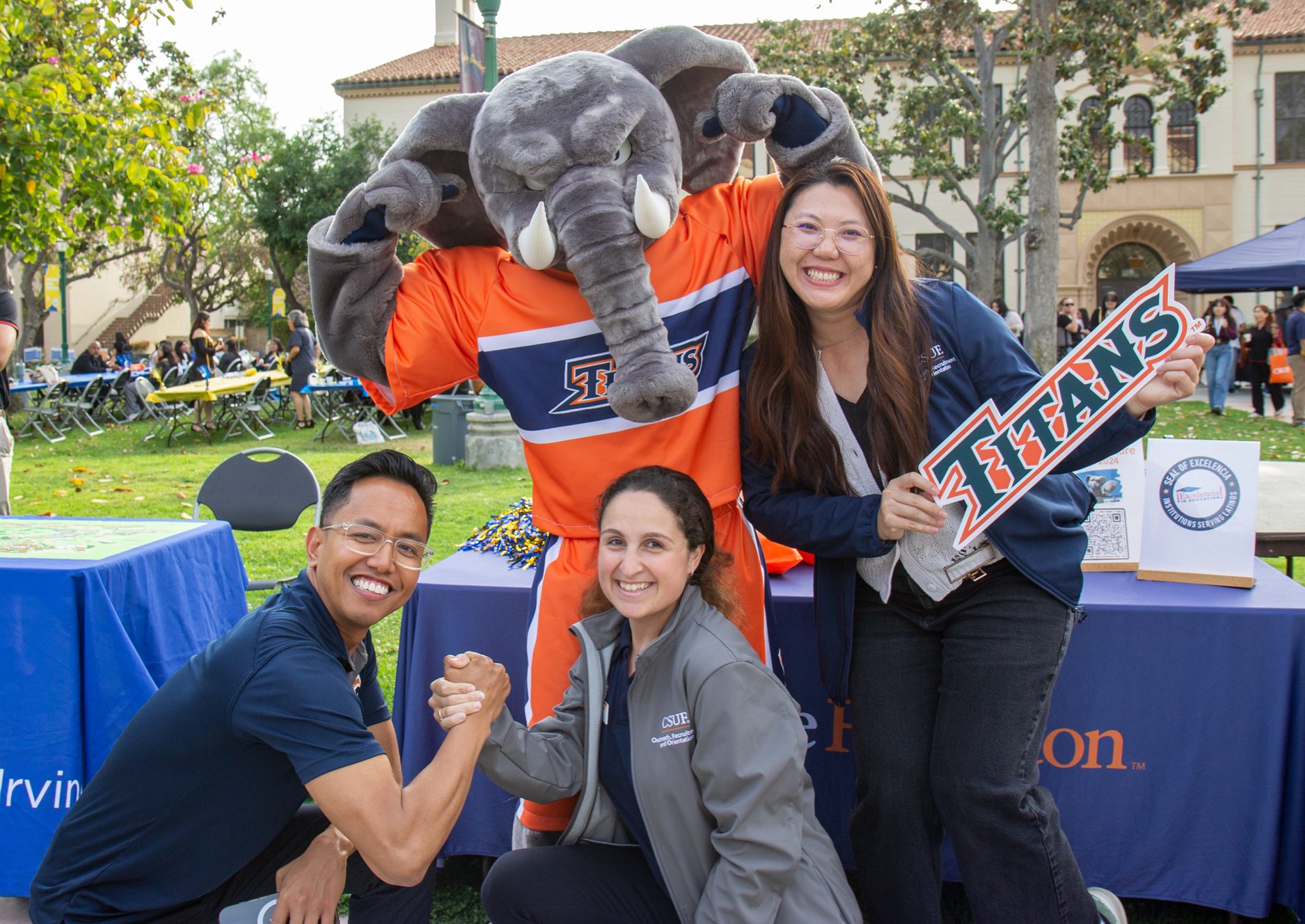 CSUF Staff and Tuffy at the Transfer Celebration